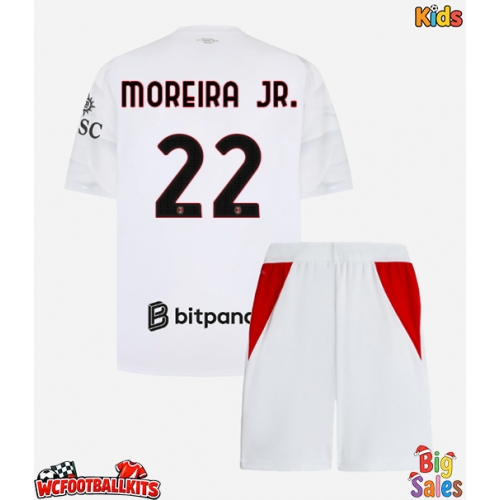 AC Milan Diego Moreira #22 Replica Away Stadium Kit for Kids 2026-27 Short Sleeve (+ pants)
